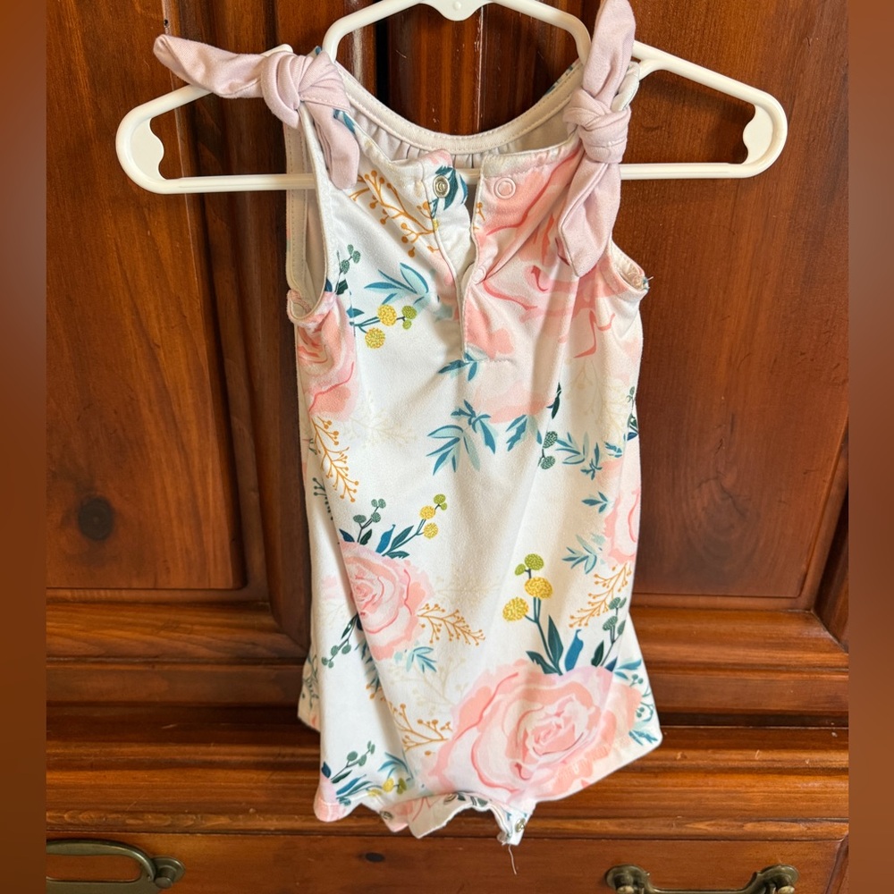 Floral Kids Top with Pink Accents